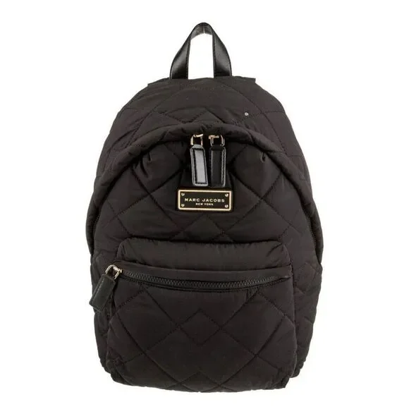 marc jacobs Authentic Solid Black  nylon quilted backpack