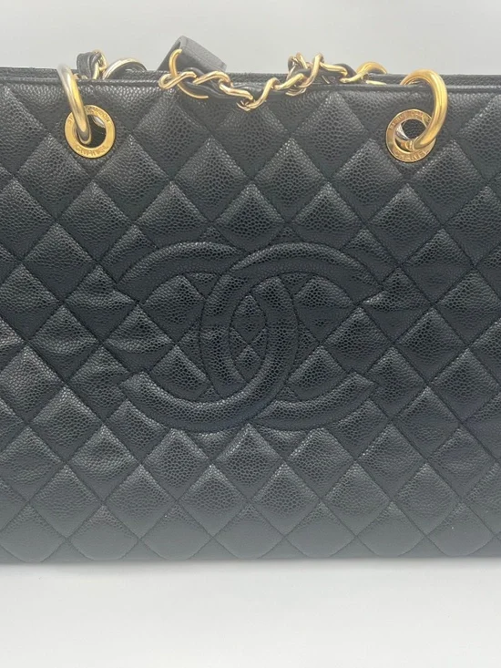 CHANEL Caviar Quilted XL Grand Shopping Tote GST Black