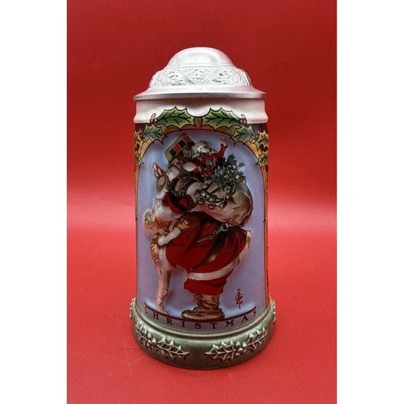 1997 Anheuser Busch The Saturday Evening Post Christmas Collection Stein GL13