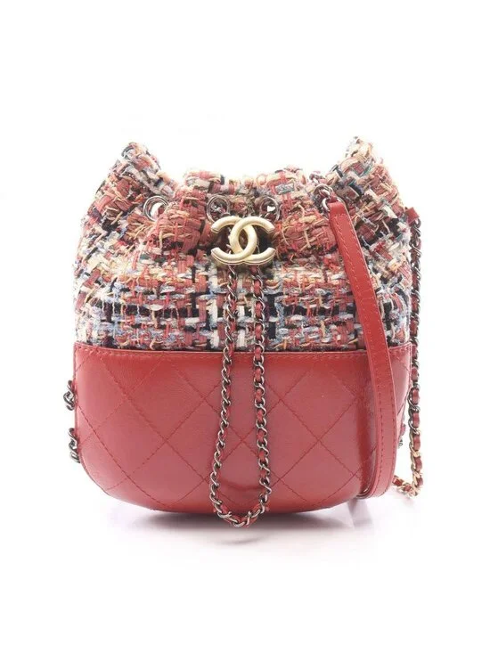 Chanel Shoulder Bag Gabriel de Drawstring Chain Multi Fabric Leather de Small