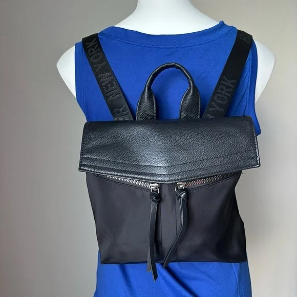 Botkier New York Black Nylon Faux Leather Trigger‎ Mini Backpack Purse Bag