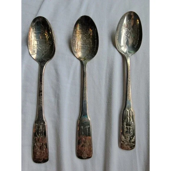International‎ Silver Co Distinguished Americans Lot of 3 Spoons