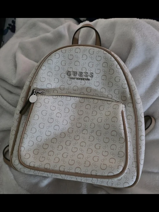 GUESS Mini Backpack in Cream and Beige
