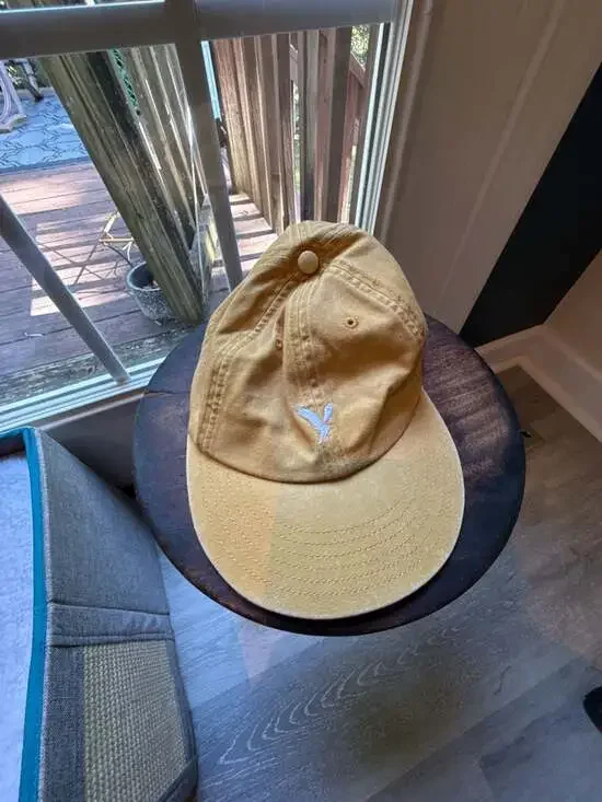 Vintage American Eagle yellow Embroidered Faded Adjustable Cap - ,