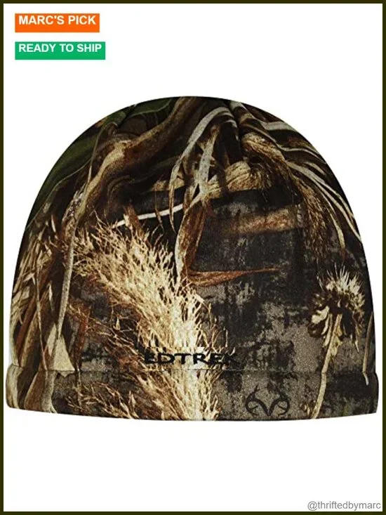 Waterproof Windproof Reversible Camo Fleece Acrylic Beanie Hunting Hat