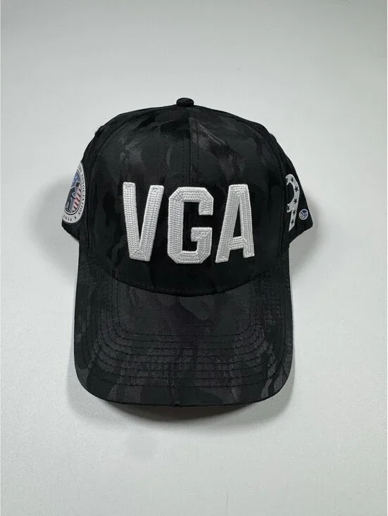 Veteran Golfers Association VGA Black Camo Snapback Hat 9/11 Patriotic Golf Cap
