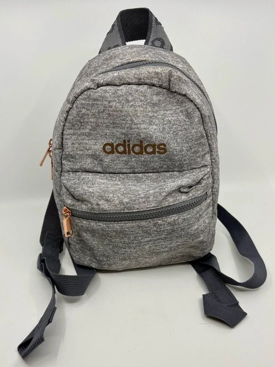 adidas Heather Gray Mini Backpack with Rose Gold Accents