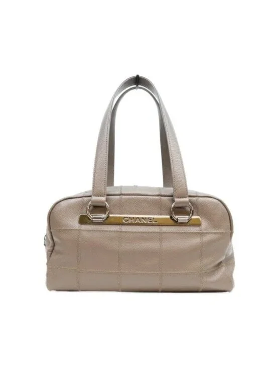 Chanel Gray Caviar Leather Chocolate Bar Mini Boston