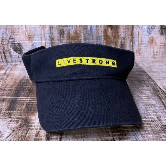 Livestrong Nike Visor Hat Cycling Workout Embroidered Black Adult