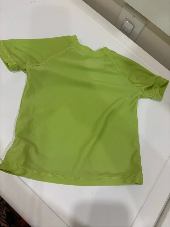 wonder nation Lime Green Kids Rash Guard Swim Shirt