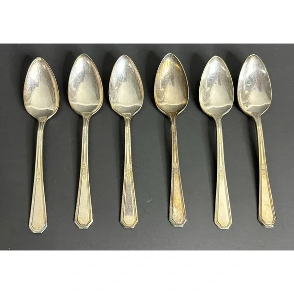 6 WM Rogers Mayfair Teaspoons Silverplate 1923 International Silver 6