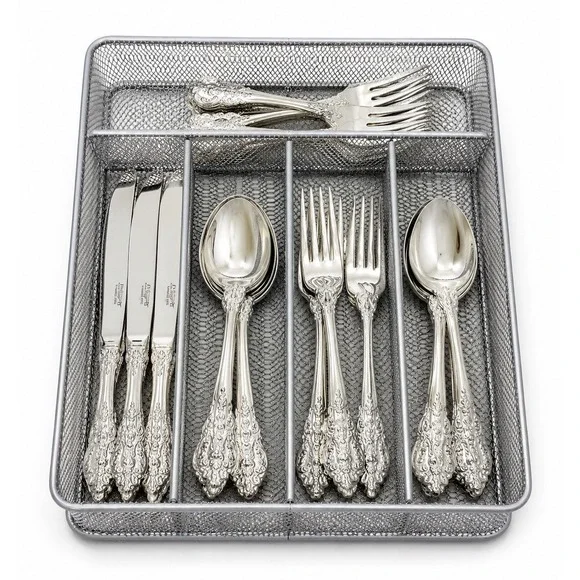 F.B. Rogers Dean Rose Flatware Set 20 Pc 4 Five-Piece Settings Stainless W/Tray