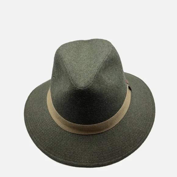 Ace Hy Sales Safari Fedora Brim Olive Green Wool Felt Large