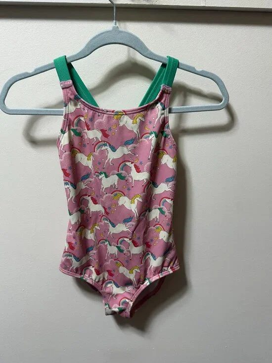 Mini Boden size 3/4 Unicorn Print One Piece Swim Suit