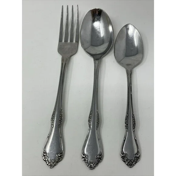 Oneida MANSFIELD Amadeus Stainless 3 Piece Set Wm A Rogers Flatware Fork Spoons