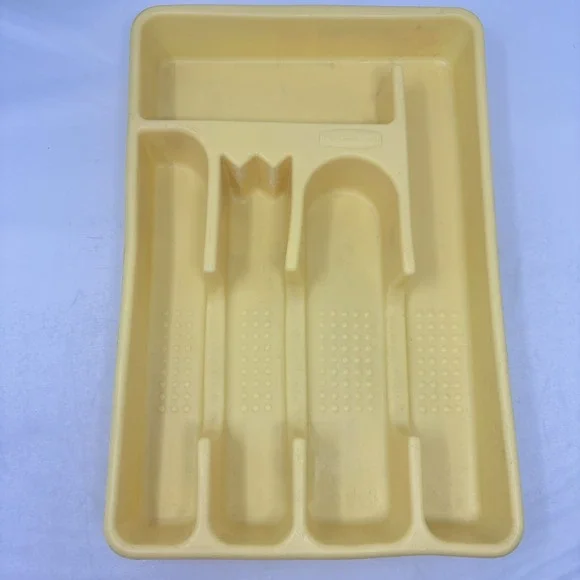 Vintage‎ Rubbermaid Silverware Tray Organizer 2919 Yellow