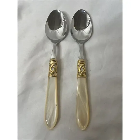 Bugatti Italy Aladdin Cream Gold Stainless Steel 18/10 Spoons‎