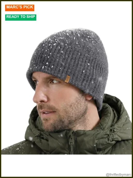 DryKnit Waterproof Merino Wool Beanie with Polartec Fleece Lining Big Head Fit