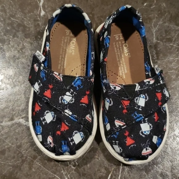 TOMS robot print‎ shoes size 5