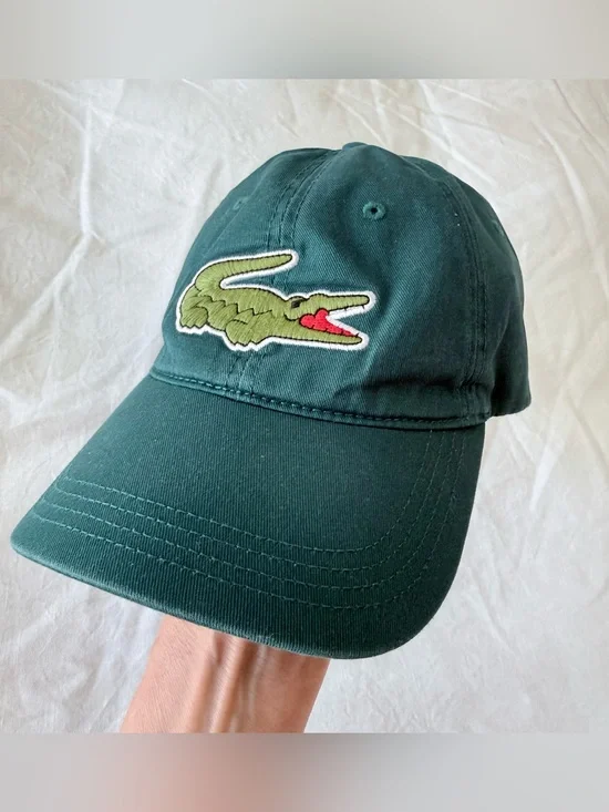 Lacoste | Mens OSFM | Teal Big Croc Cap Adjustable Strap Back Golf Hat