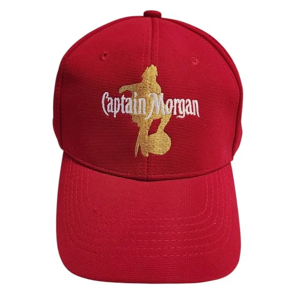 Captain Morgan‎ Red Baseball Cap Embroidered Logo Adjustable Strap Men