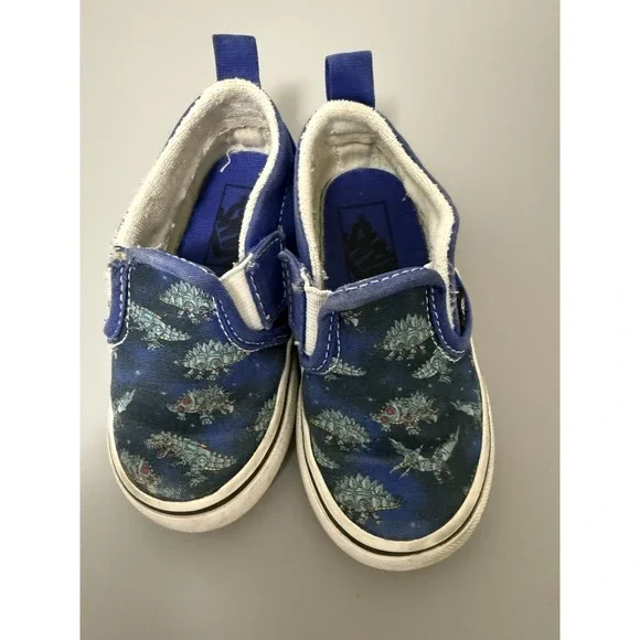 Vans Toddler Dinosaur Slip-On Shoes toddler size 6.5. SB25