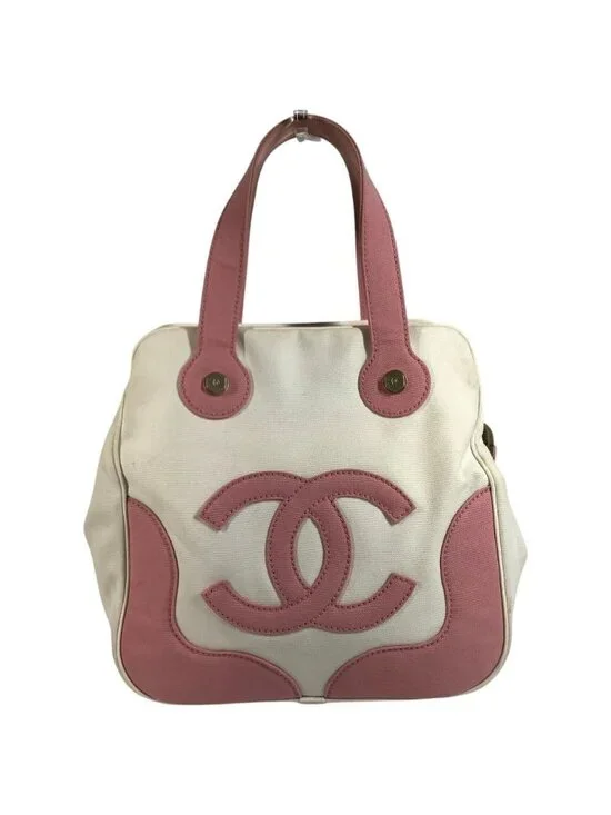 Chanel Handbag CC Logo Marshmallow Canvas Pink