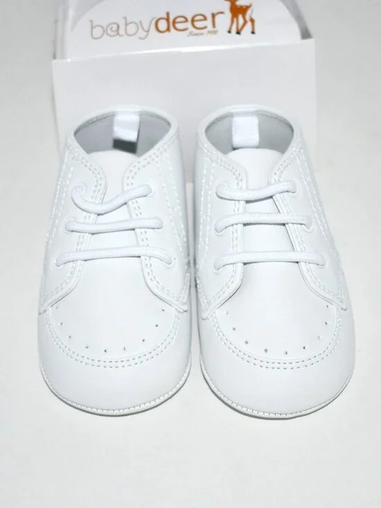 Baby Deer Kids White High Top Crib Shoes 4 Infant #0681 883 4070 NWT
