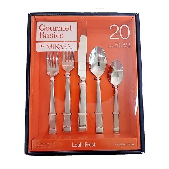 Gourmet Basics by Mikasa Flatware Leah Frost Stainless Steel 5173350/ 09751