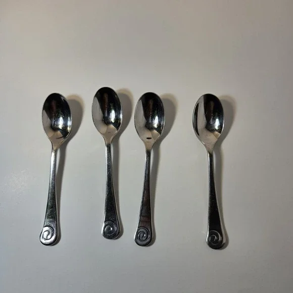 Robert Welch AMMONITE Glossy Teaspoons 18/10 Stainless China Designer 4 Spoon