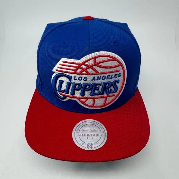 Los Angeles Clippers Mitchell & Ness NBA Snapback Hat Blue Red Hardwood Classics