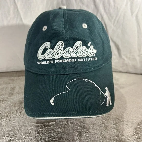 Cabela's World's Foremost Outfitter Fly Fishing Baseball Cap Green Hat