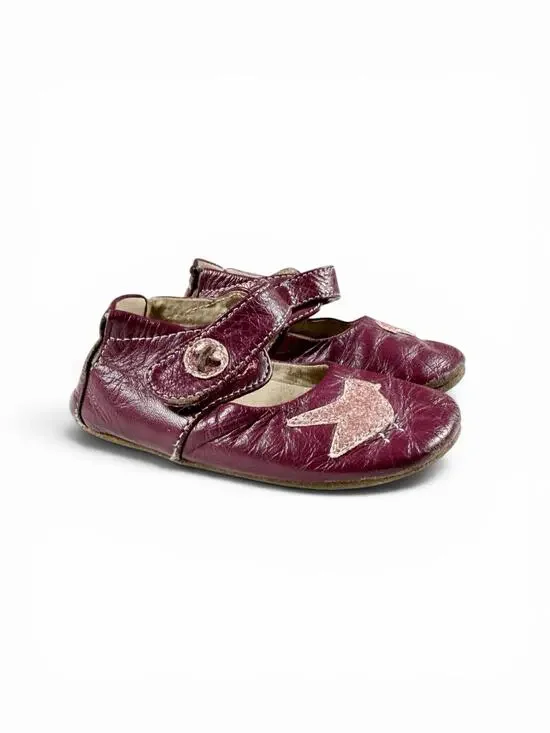 Livie & Luca Pio Pio Mulberry Leather Bird Mary Jane Shoes 12–18 Months