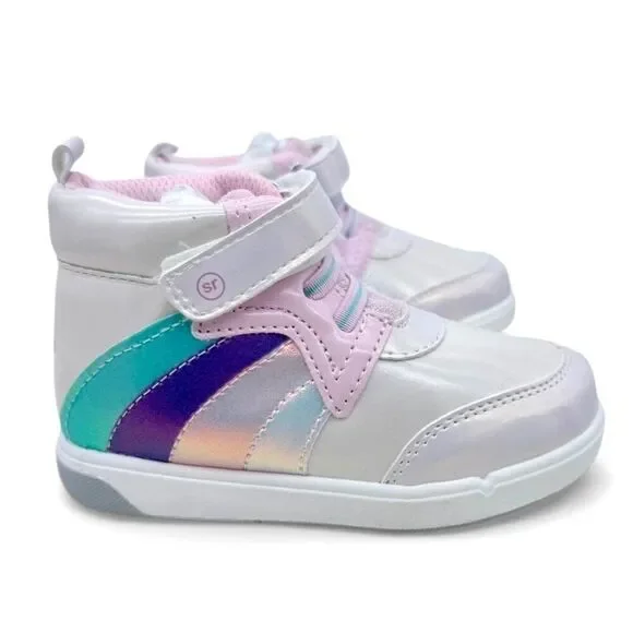 Stride Rite Hazel High-Top Supportive Sneaker Toddler Size 7 Silver Iridescent