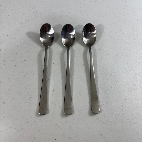 IKEA 22185 Stainless Steel Long Handle Iced Tea Spoons Set of 3 Silver Flatware