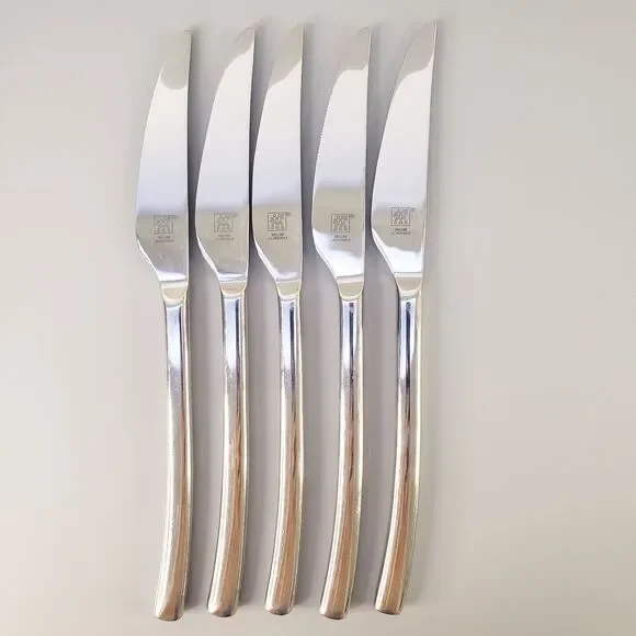 New French Solid Knife Opus Stainless by J A Henckels Zwilling Set of 5 Glossy