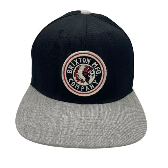 Brixton Mfg. Company Hat Co. Gray Black Snapback Hat Cap
