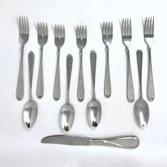 Oneida Flight Flatware Stainless Steel USA 12 Piece Set Forks Spoons Knife‎ 9961