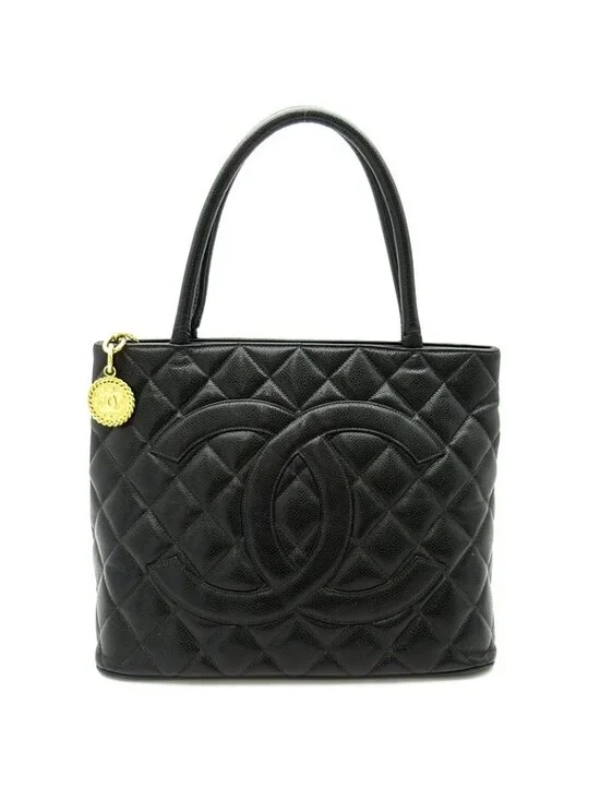 Chanel Reissue Tote Caviar Leather Handbag Black