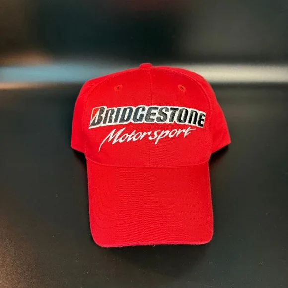 Bridgestone Motorsport Logo Red Cotton Snapback Baseball‎ Hat Mens OSFA