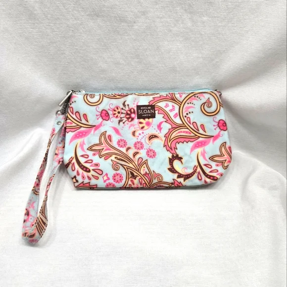 Emilie Sloan Seattle Pink/Blue Print Wristlet