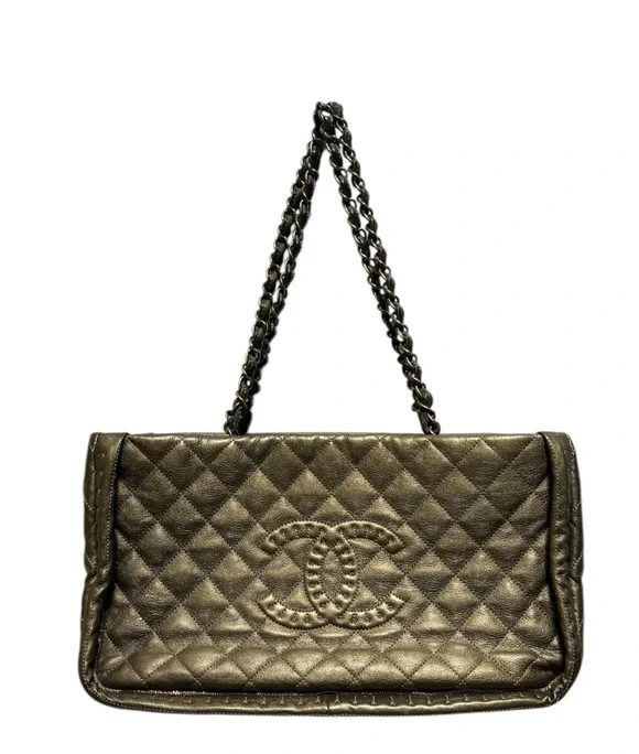 Chanel Gold Leather Tote Bag - ISTANBUL GST CC LOGO Small Archety Cerf Executive