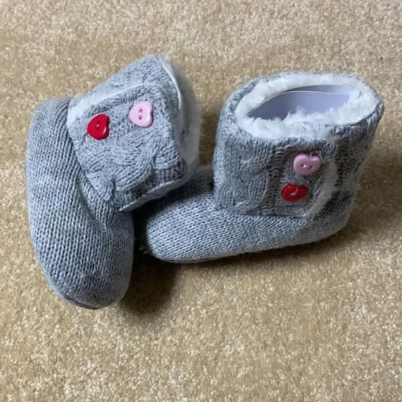 Girl Gray faux-fur Lined Booties 6-12month