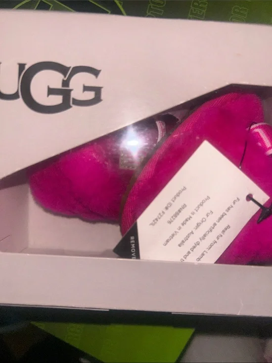 UGG Women's Fuchsia Suede Slip-On Slippers