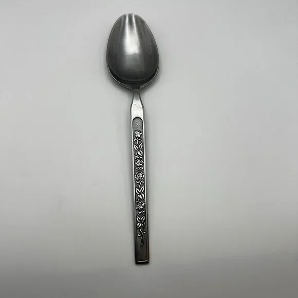 DISC Maria Grande Japan Stainless Serving Spoon Floral Replacement Flatware