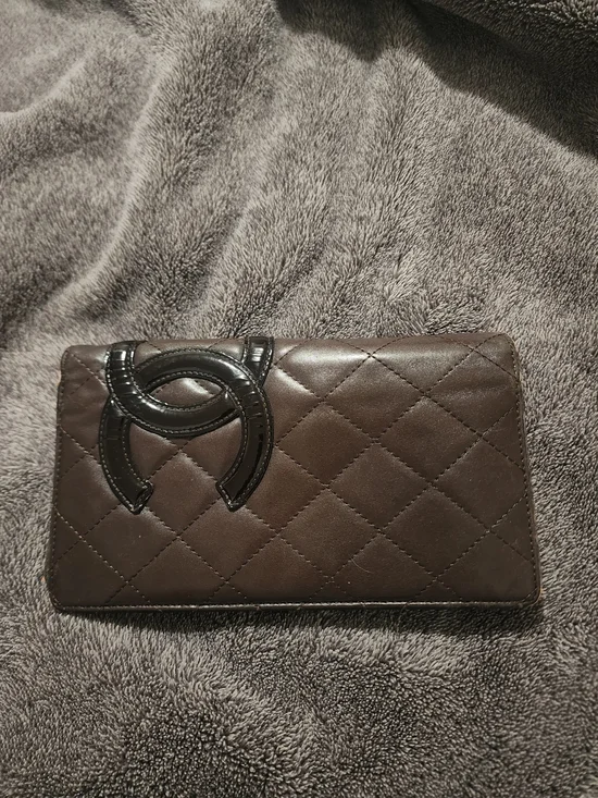 Chanel Cambon Brown Leather Long Wallet