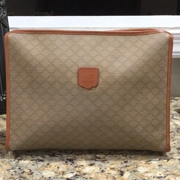 Vintage Celine Macadam Clutch Cosmetic Bag