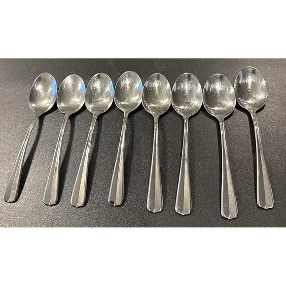 Oneida Gala Impulse Soup Spoons Spoon Stainless Flatware Silverware Set Of 8