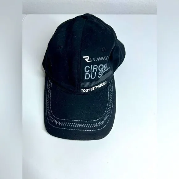 Rare Cirque du Soleil Black Baseball Cap Adult Size