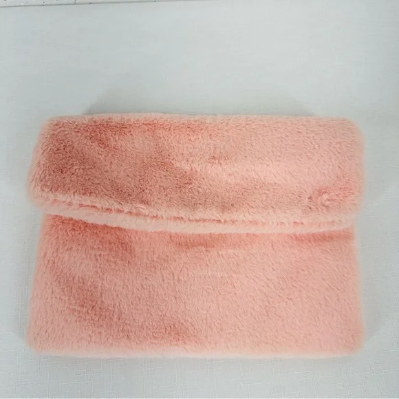 Sparkle & Co Light Pink Fuzzy Clutch